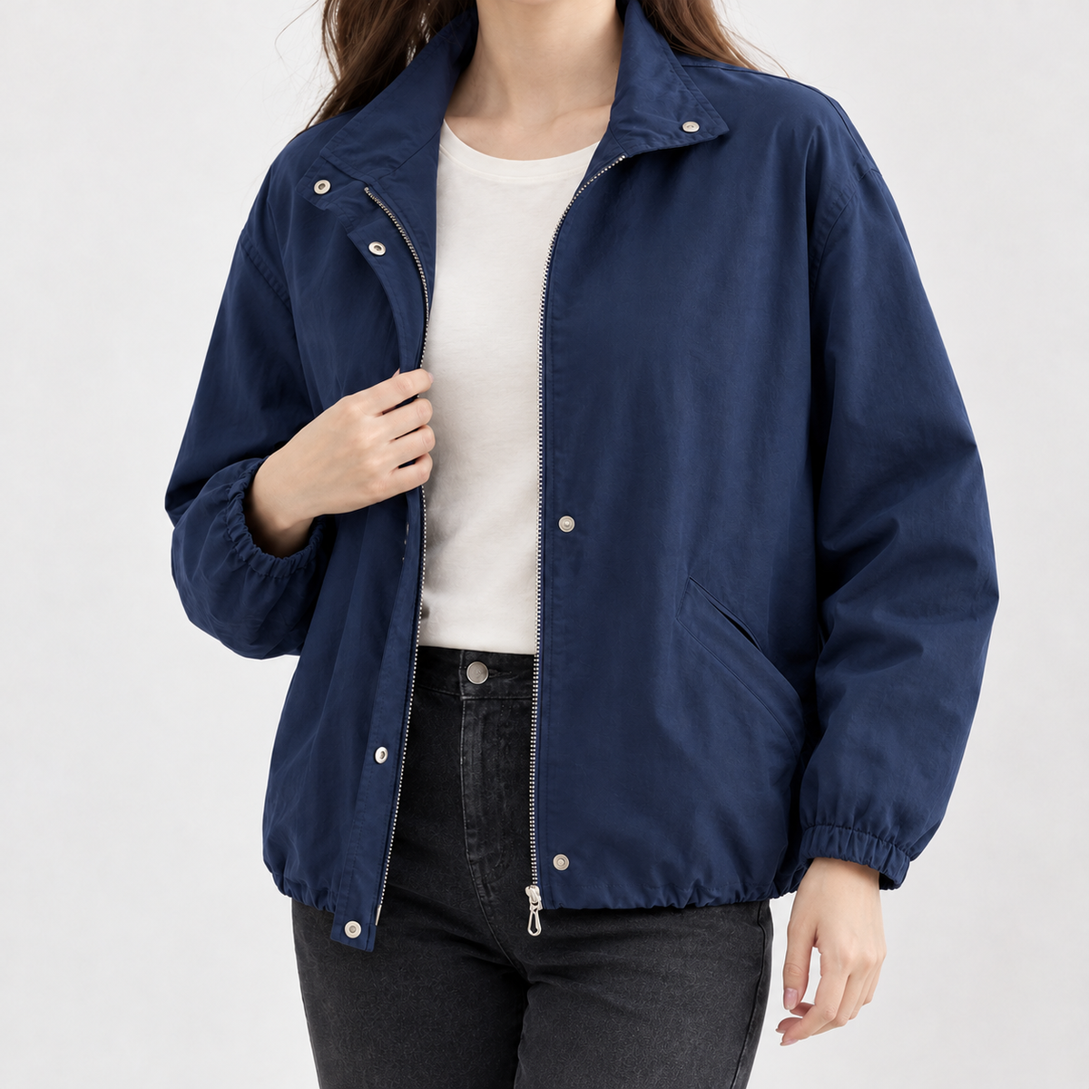 Aukje Stand Collar Jacket - Royal Blue