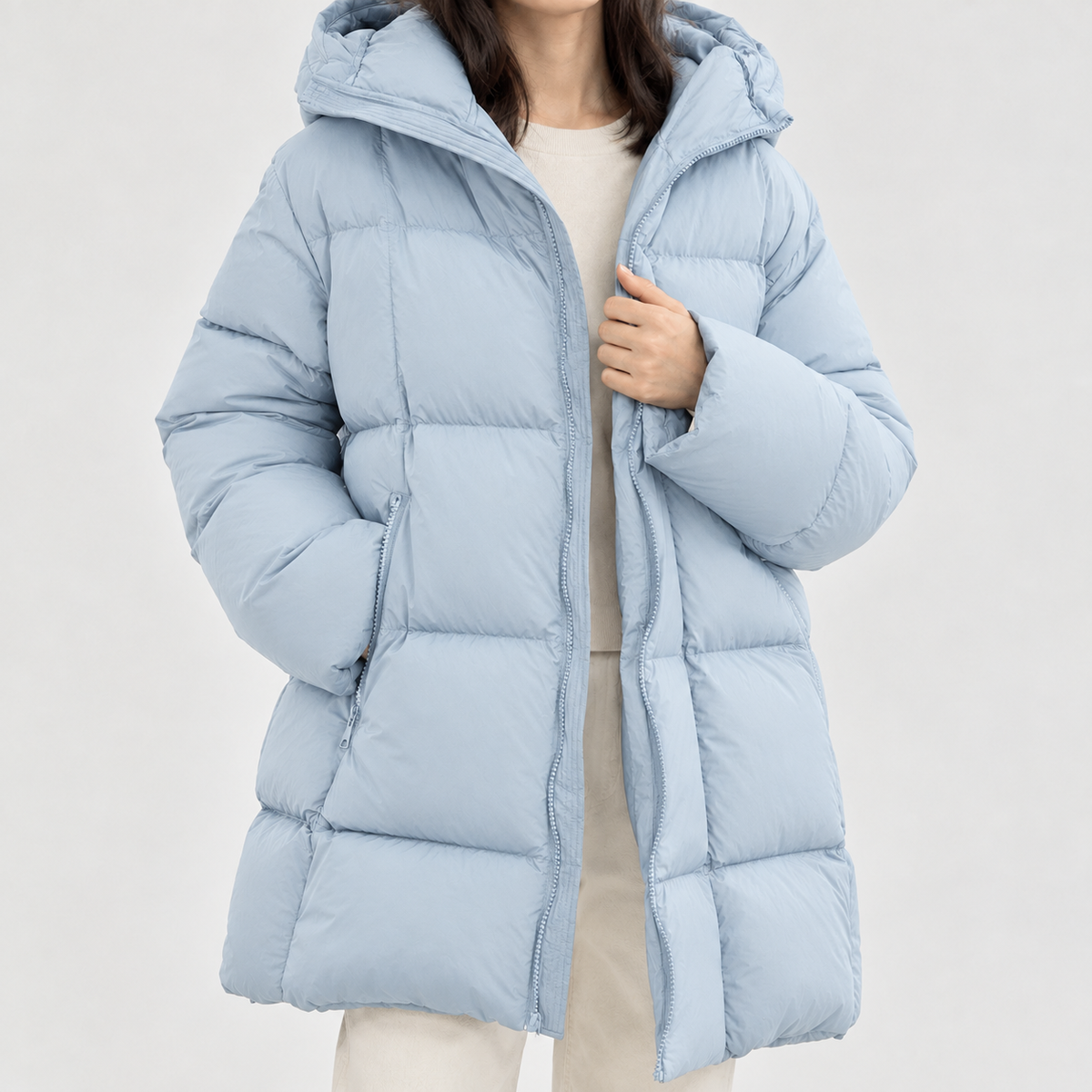 Andrine Hooded Puffer Jacket - Blue