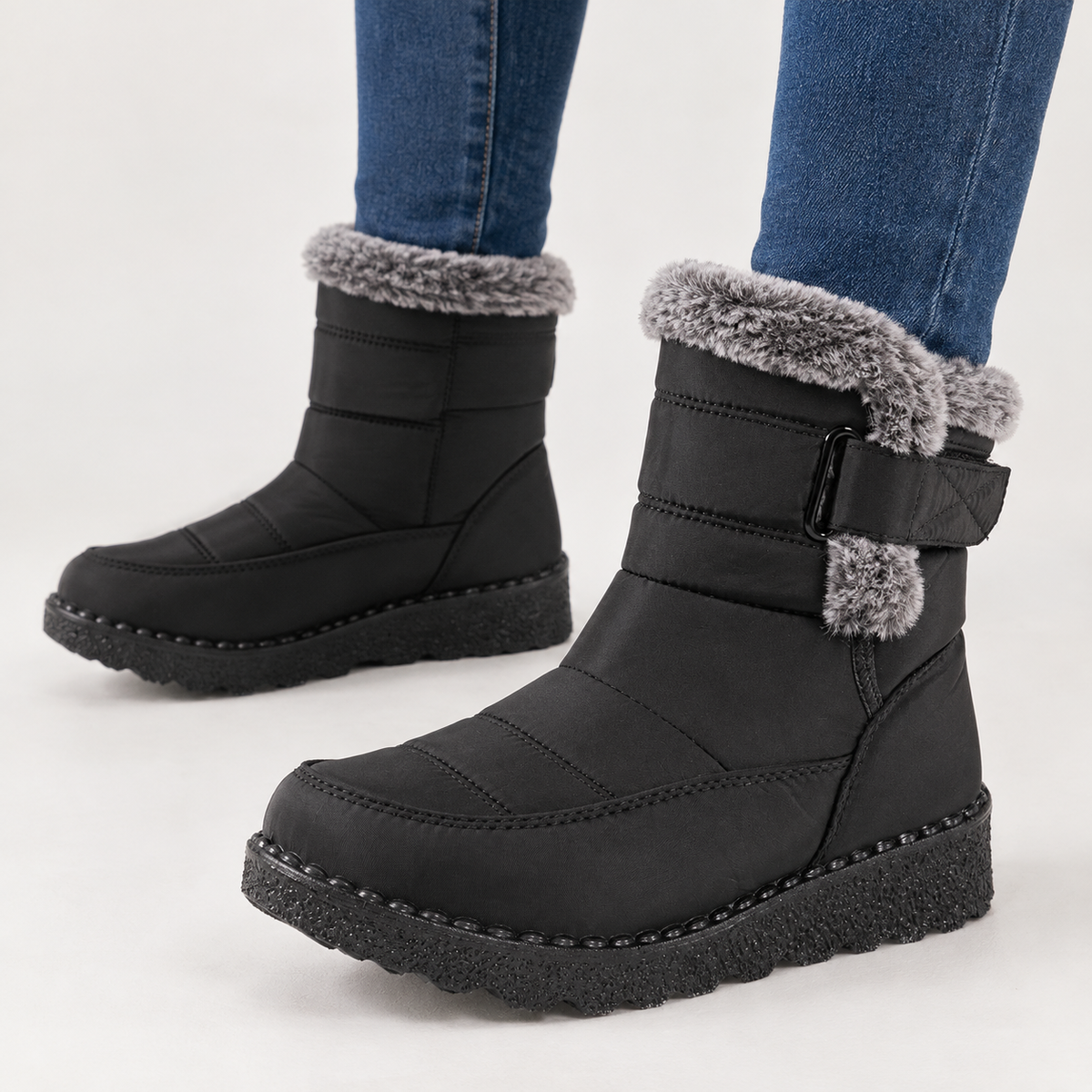 Sanremo Quilted Snow Boots - Black