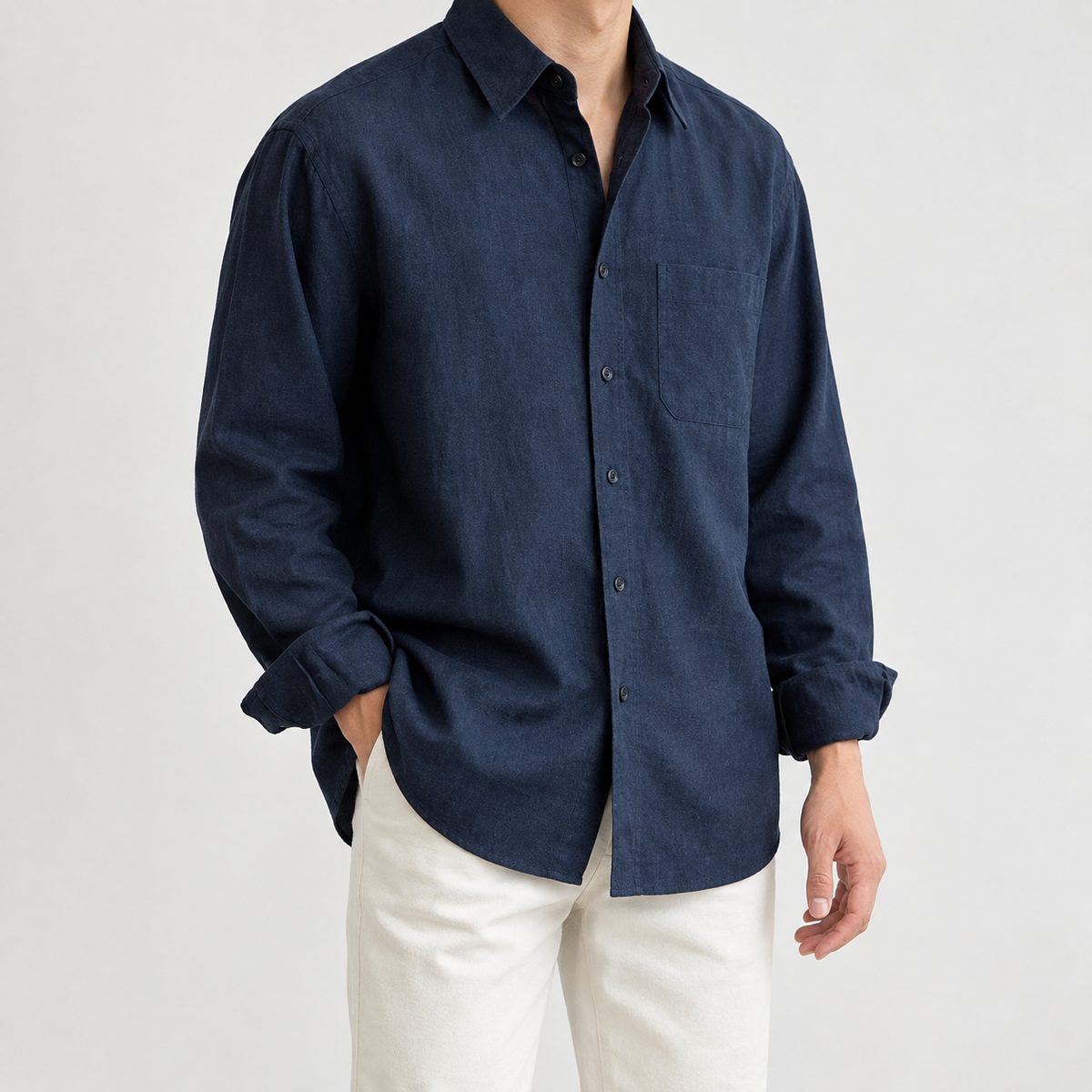 Dorian Relaxed Shirt - Dark Blue