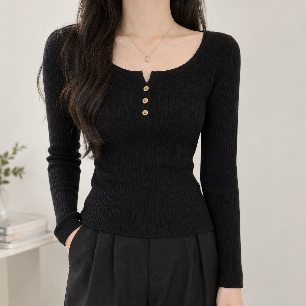 Zora Square Neck Top - White
