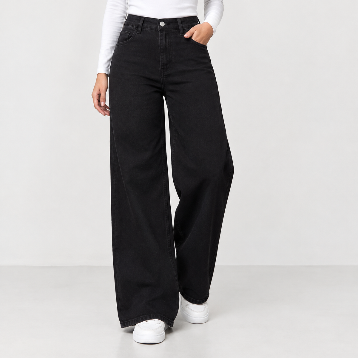 Daphne Wide Leg Jeans - Black