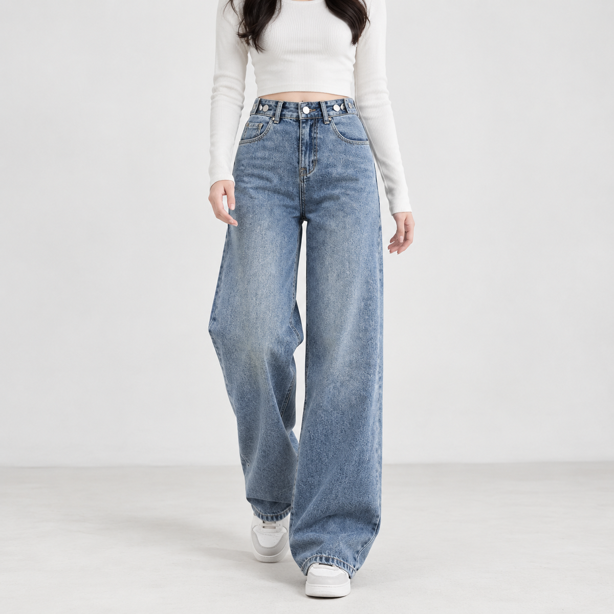 Valencia Wide Leg Jeans - Sea Blue