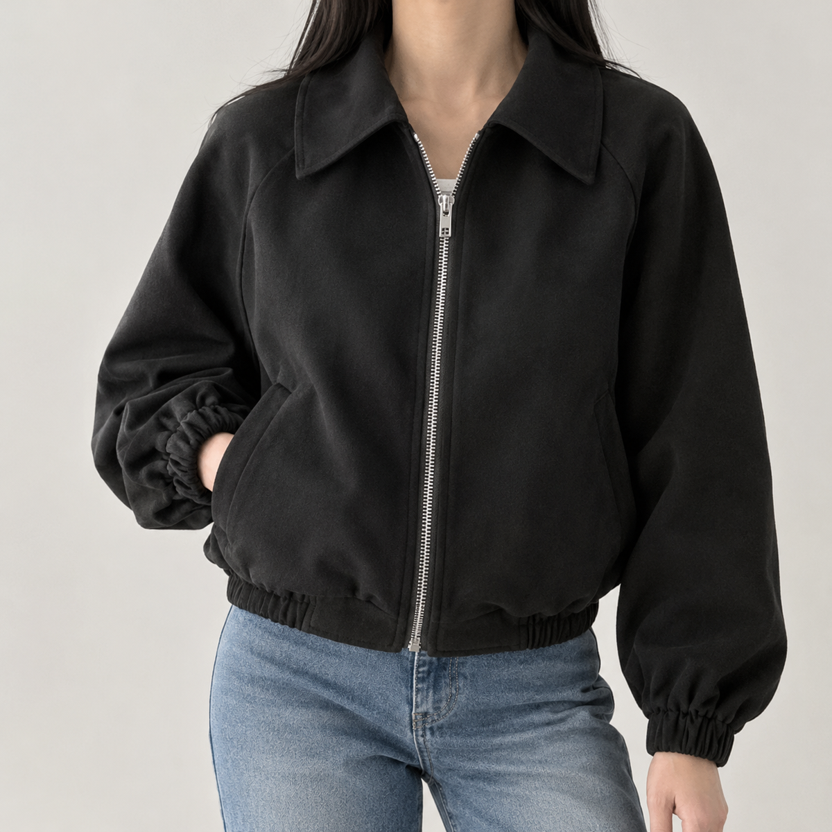 Hedvig Zip Front Jacket - Black