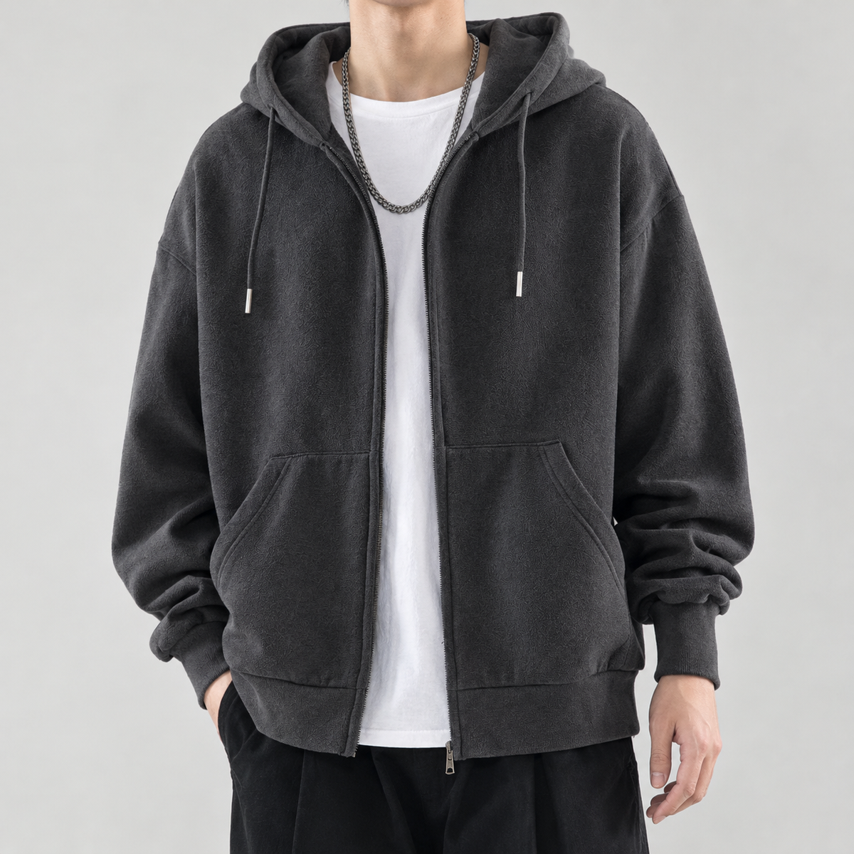 Ardan Zip Hooded Jacket - Dark Gray