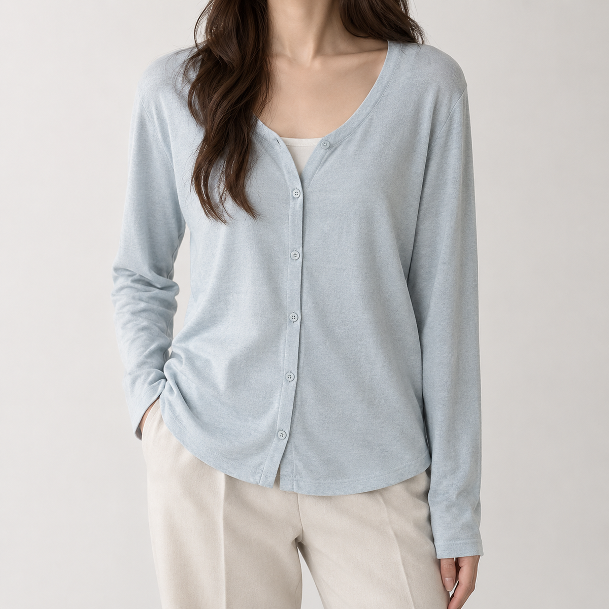 Sabrina Linen Cardigan - Fluorite Blue