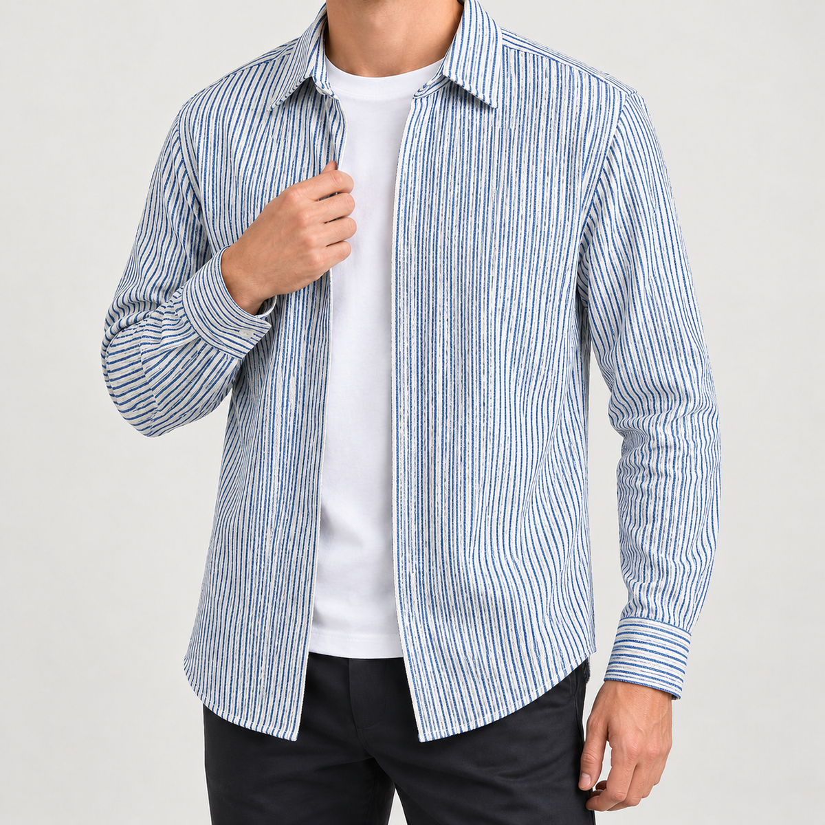 Finlay Striped Shirt - Blue