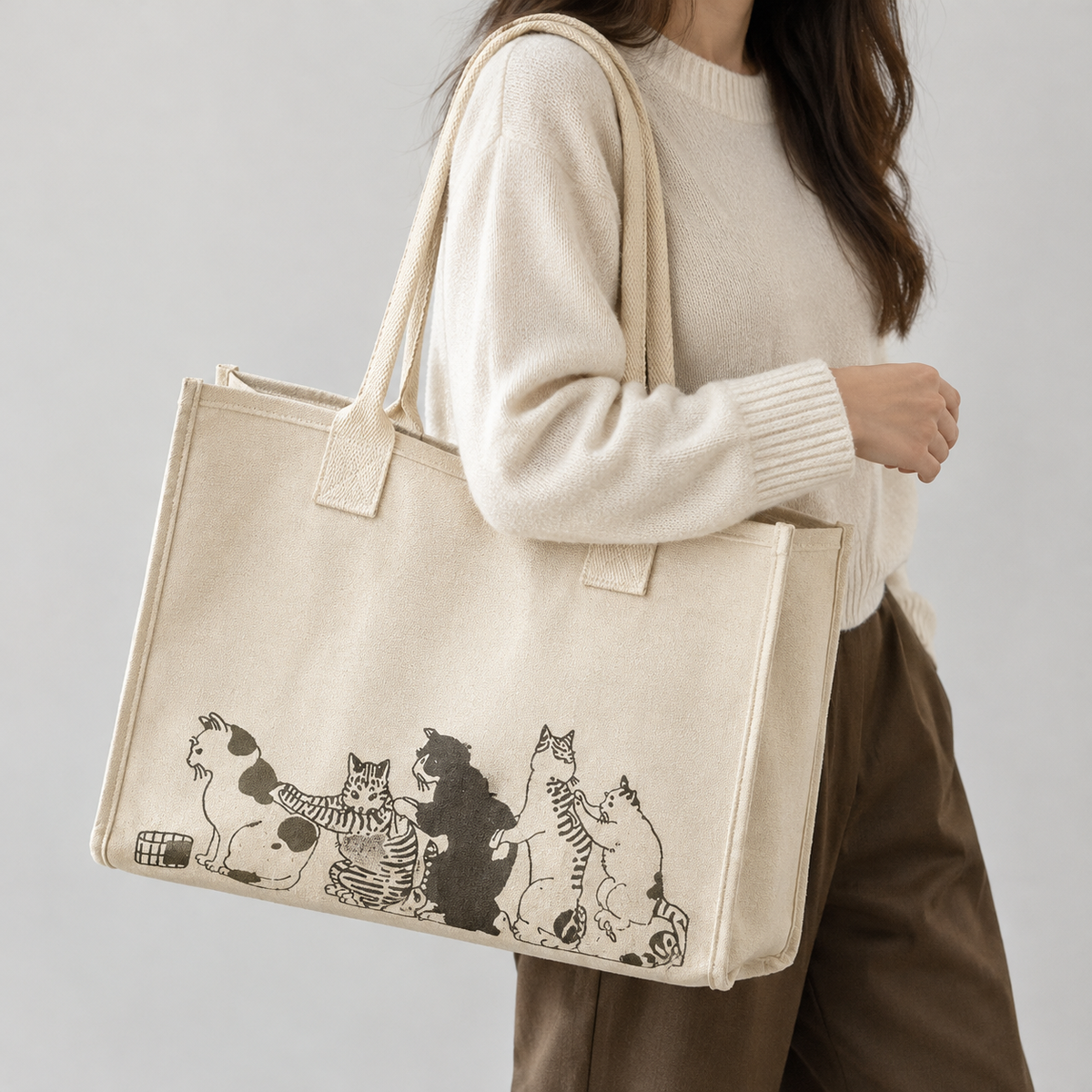 Brita Cat Print Tote - Good-looking Shoulder