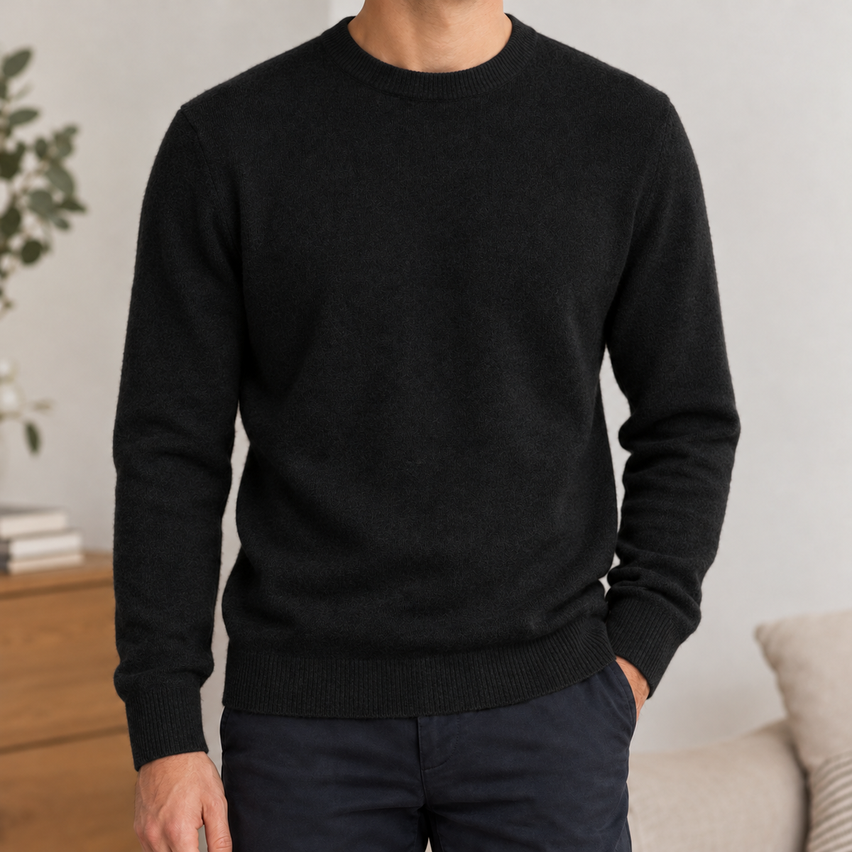 Benedikt Crew Neck Sweater - Black