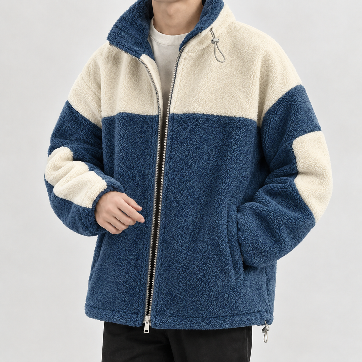 Albert Colorblock Fleece Jacket - Blue