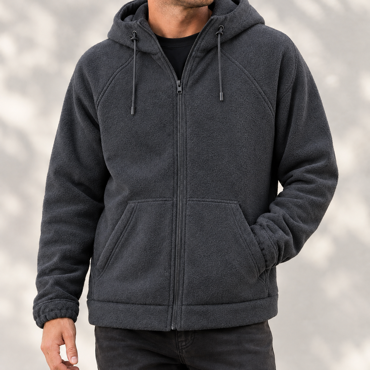 Hans Hooded Fleece Jacket - Dark Gray