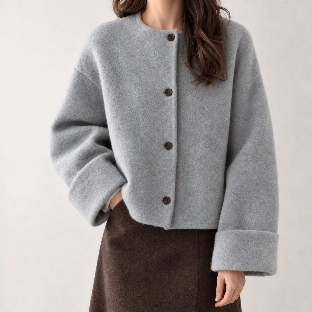 Clelia Wool Cardigan - Gray