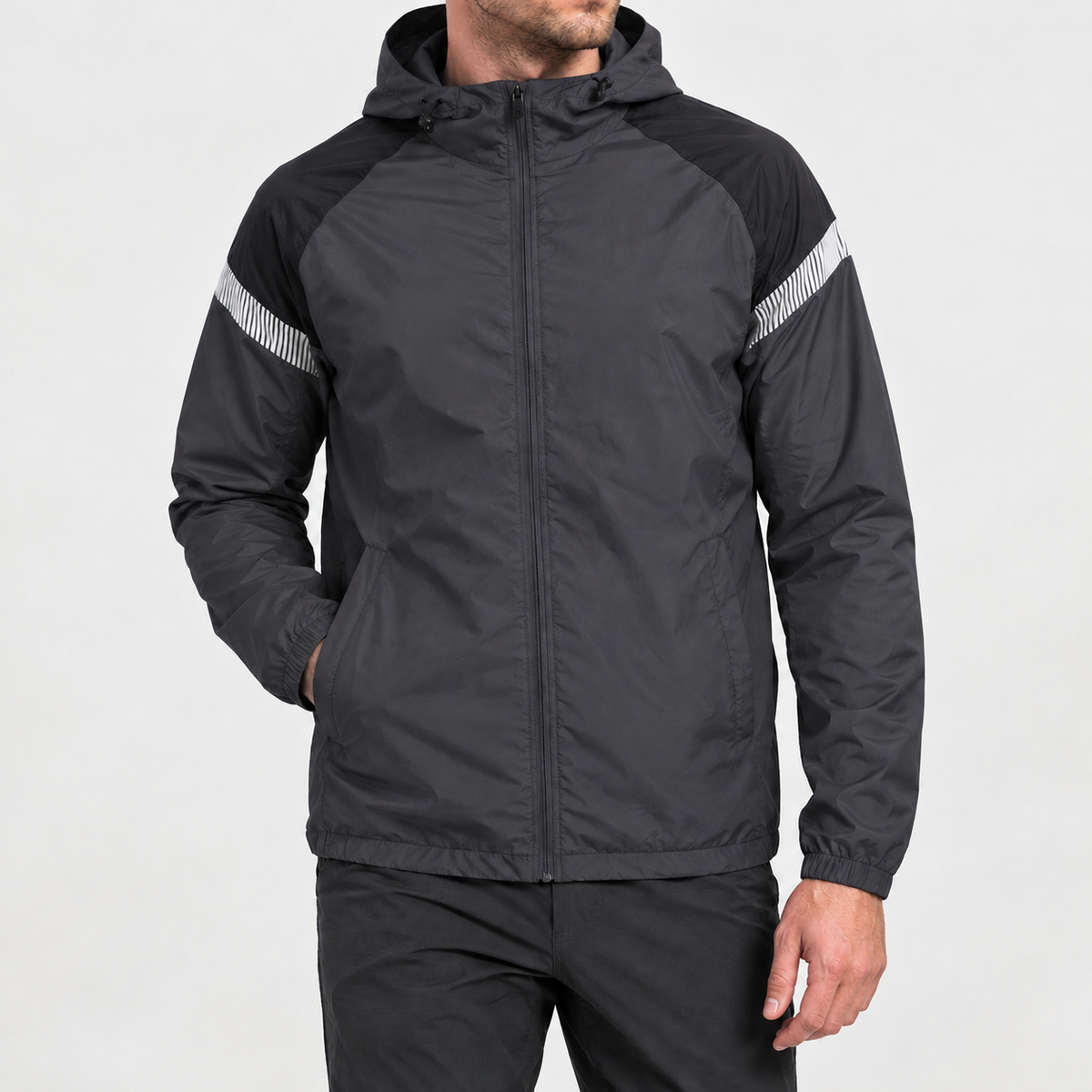 Rasmus Hooded Windbreaker Jacket - Dark Gray