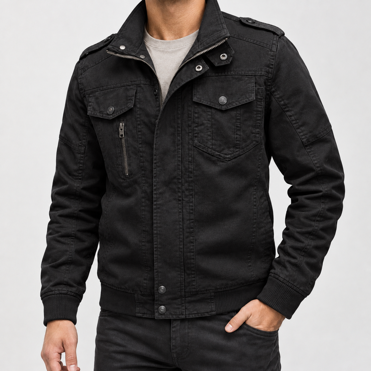 Brando Military Jacket - Black