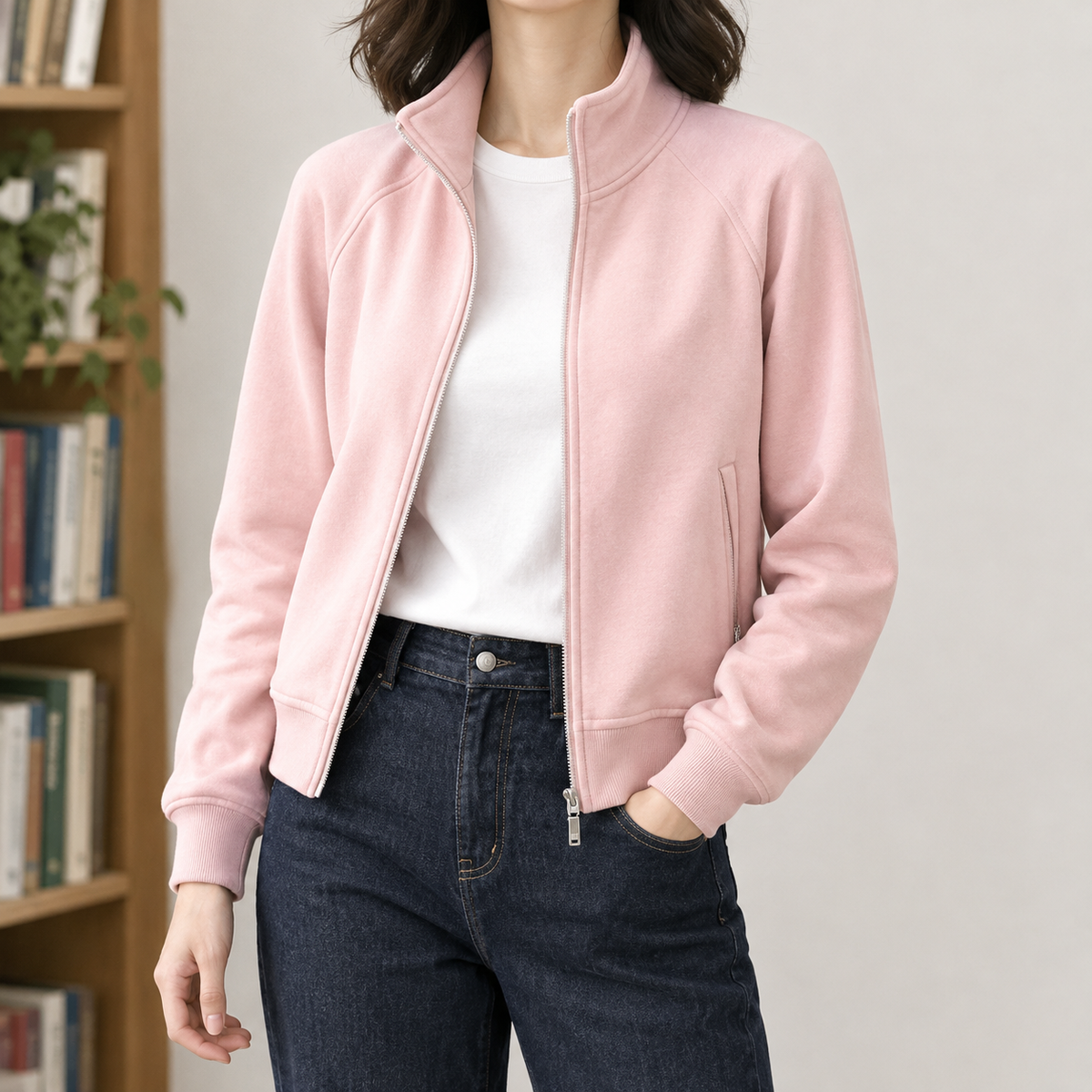 Fabia Stand Collar Jacket - Fruit Green