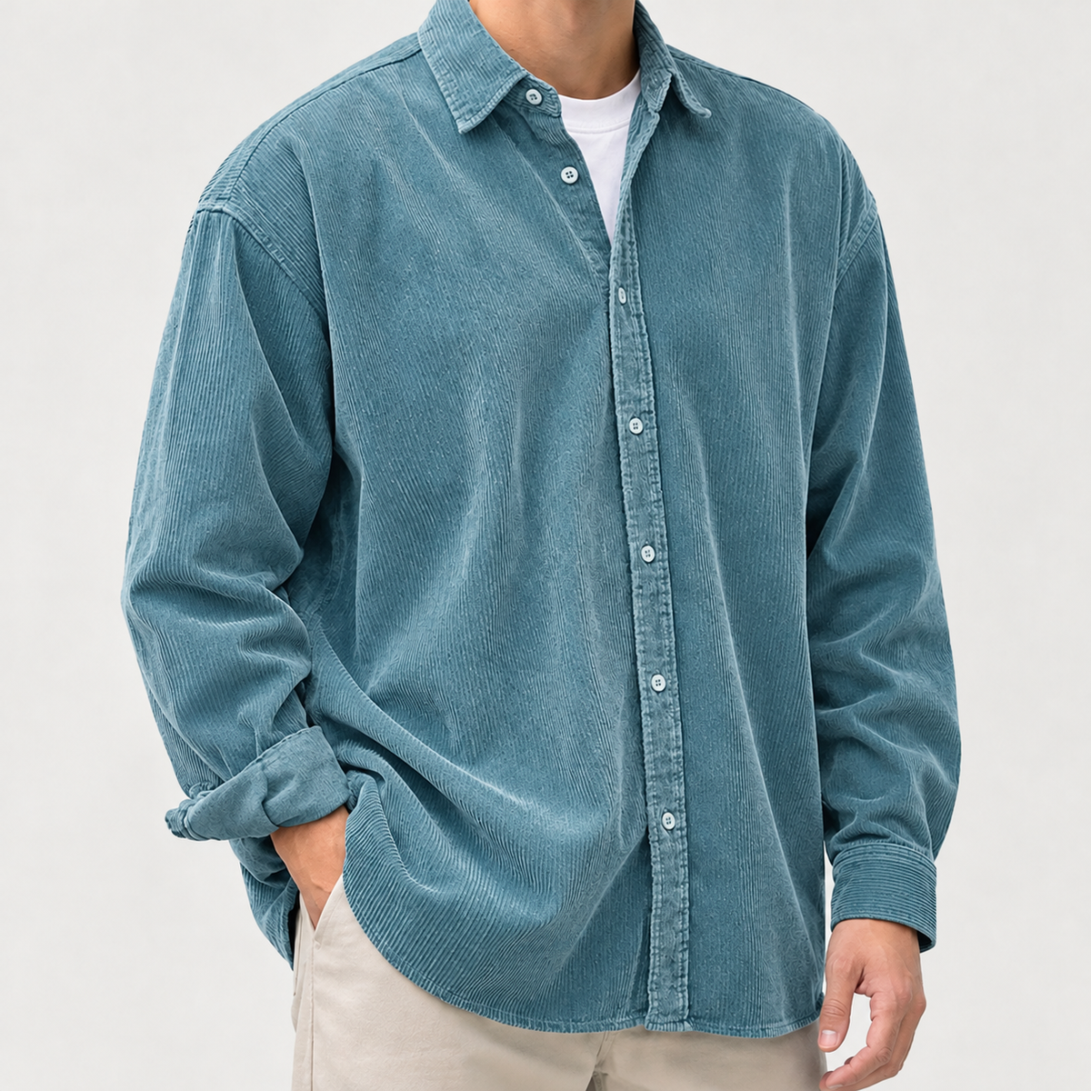 Marius Corduroy Overshirt - Blue
