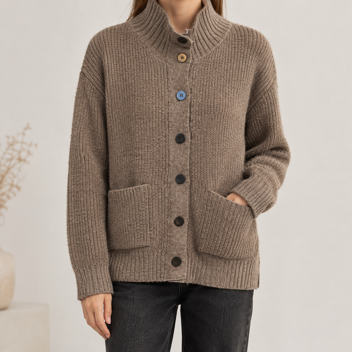 Ingerlise Cashmere Cardigan - Coffee
