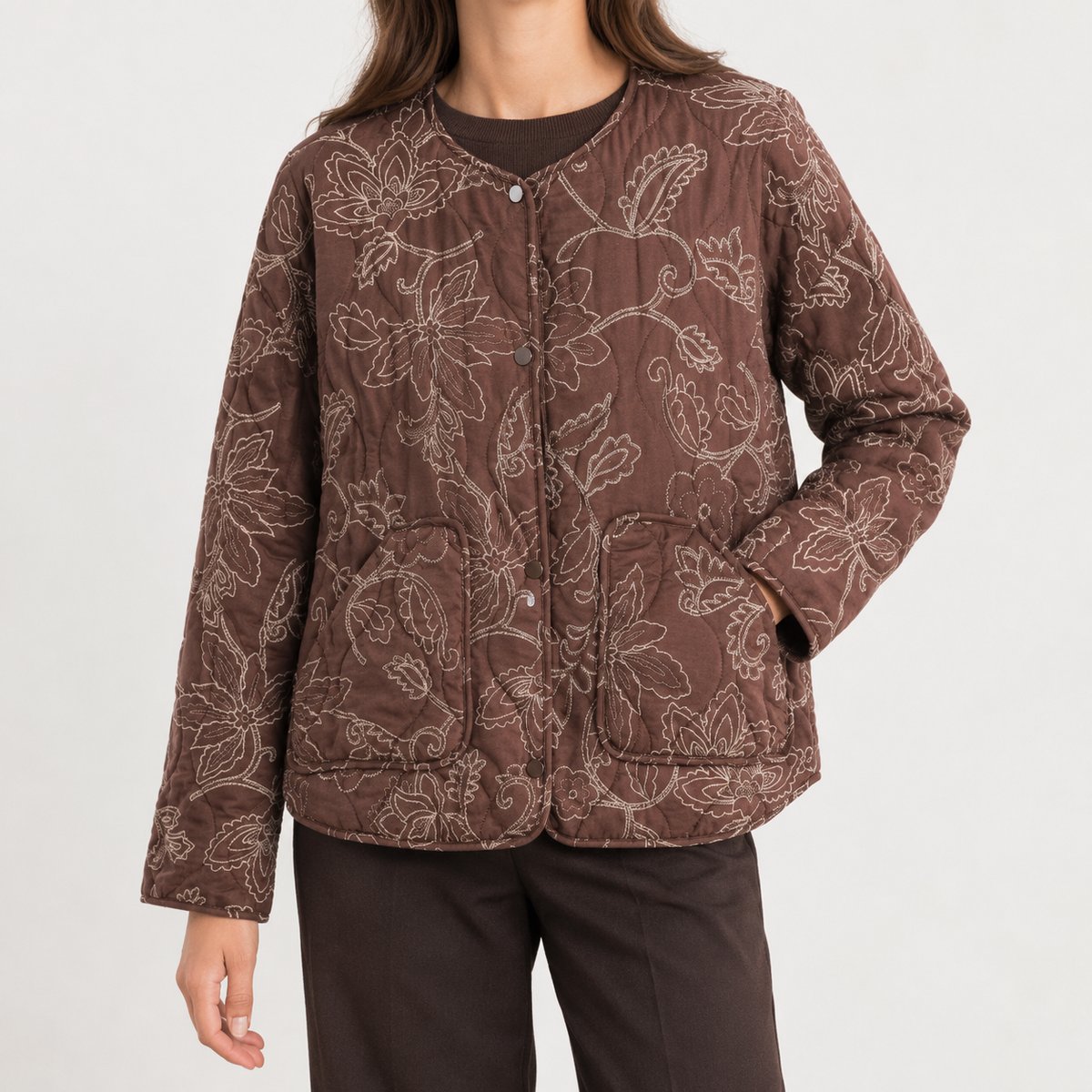 Cassandre Embroidered Jacket - Brown