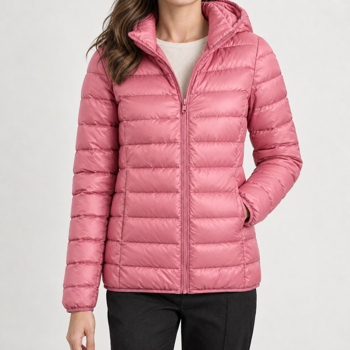 Louisa Hooded Puffer Jacket - Pink