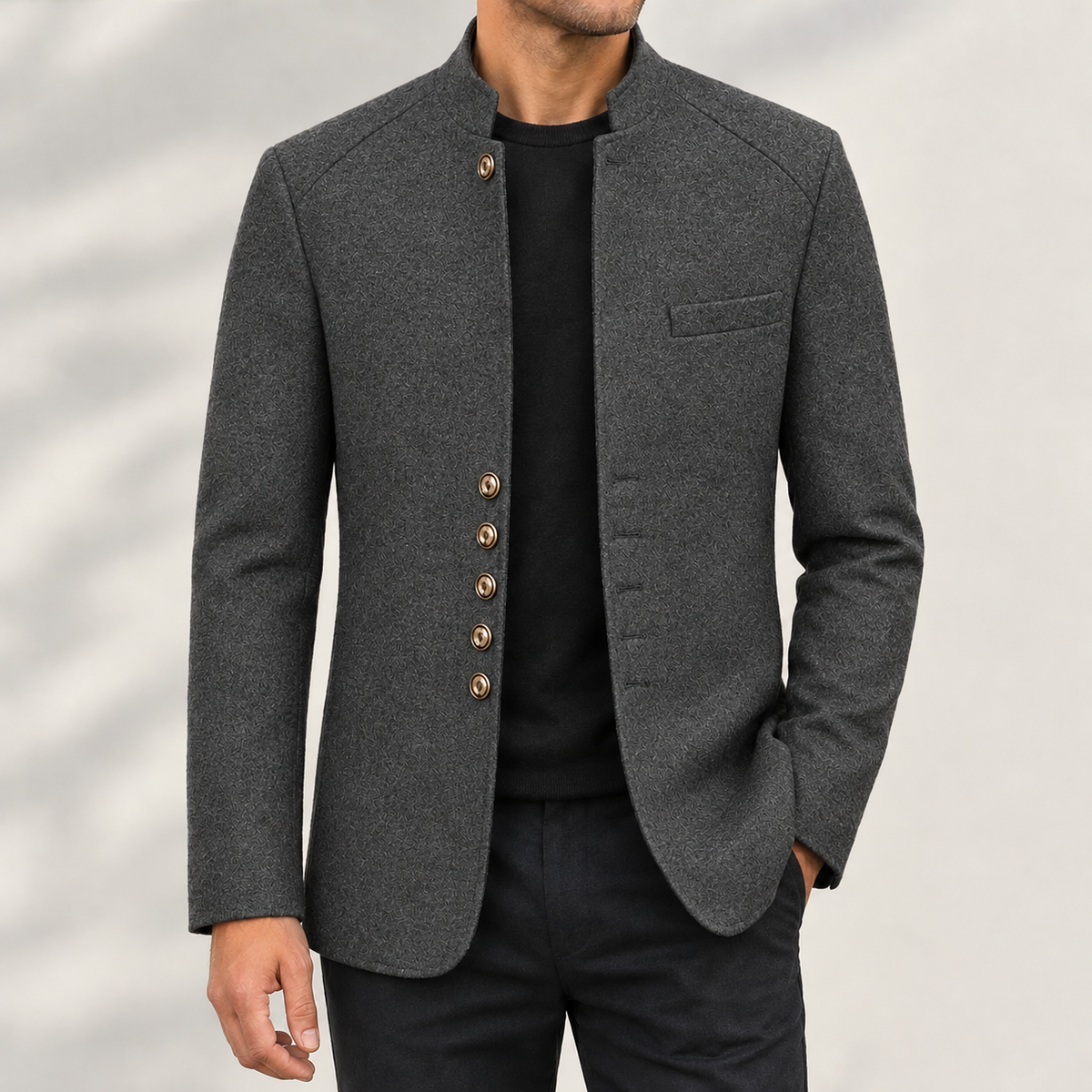 Brynjar Stand Collar Jacket - Dark Gray