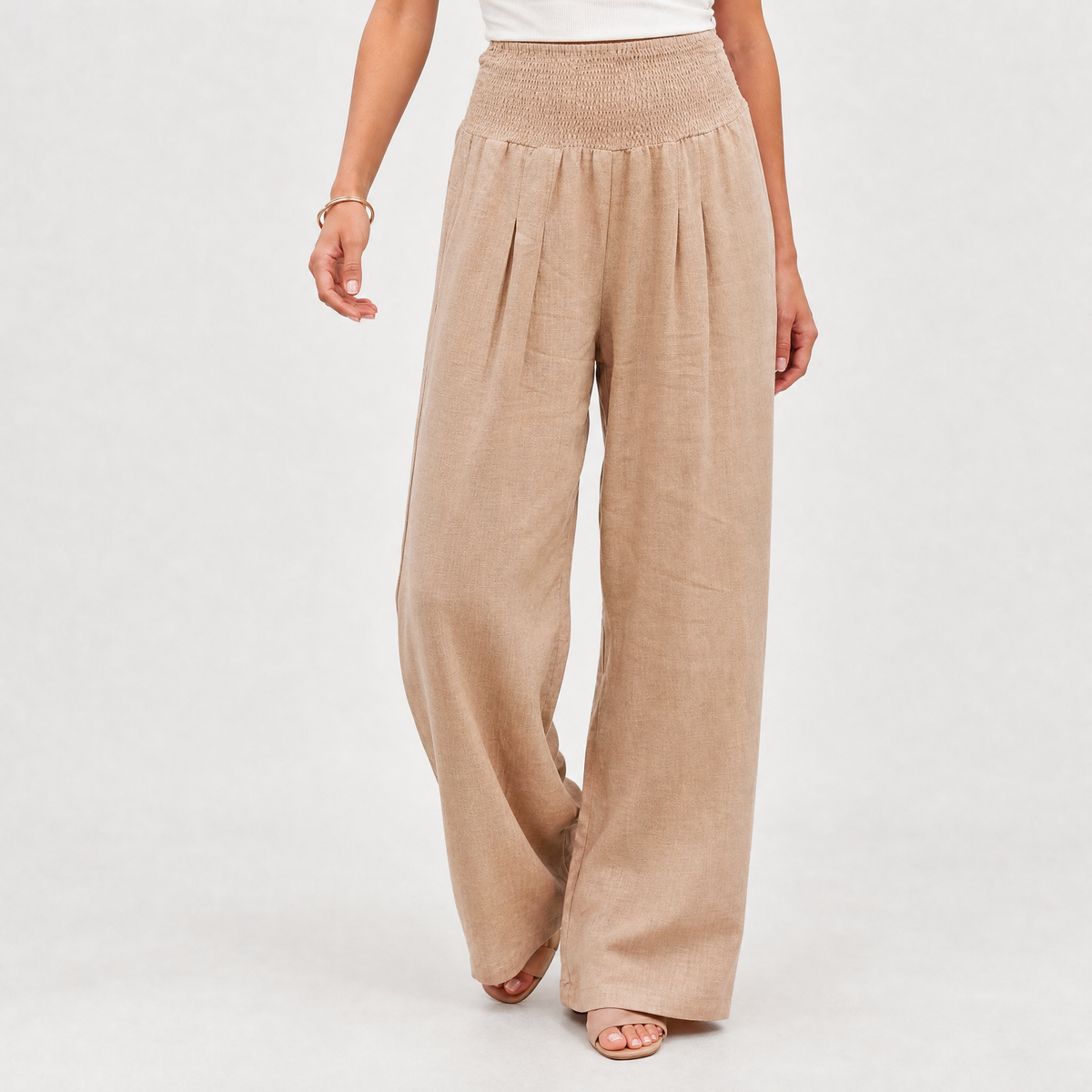 Annick Wide Leg Pants - Skin