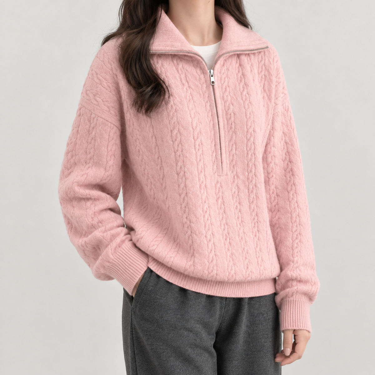 Amandina Cable Knit Sweater - Pink