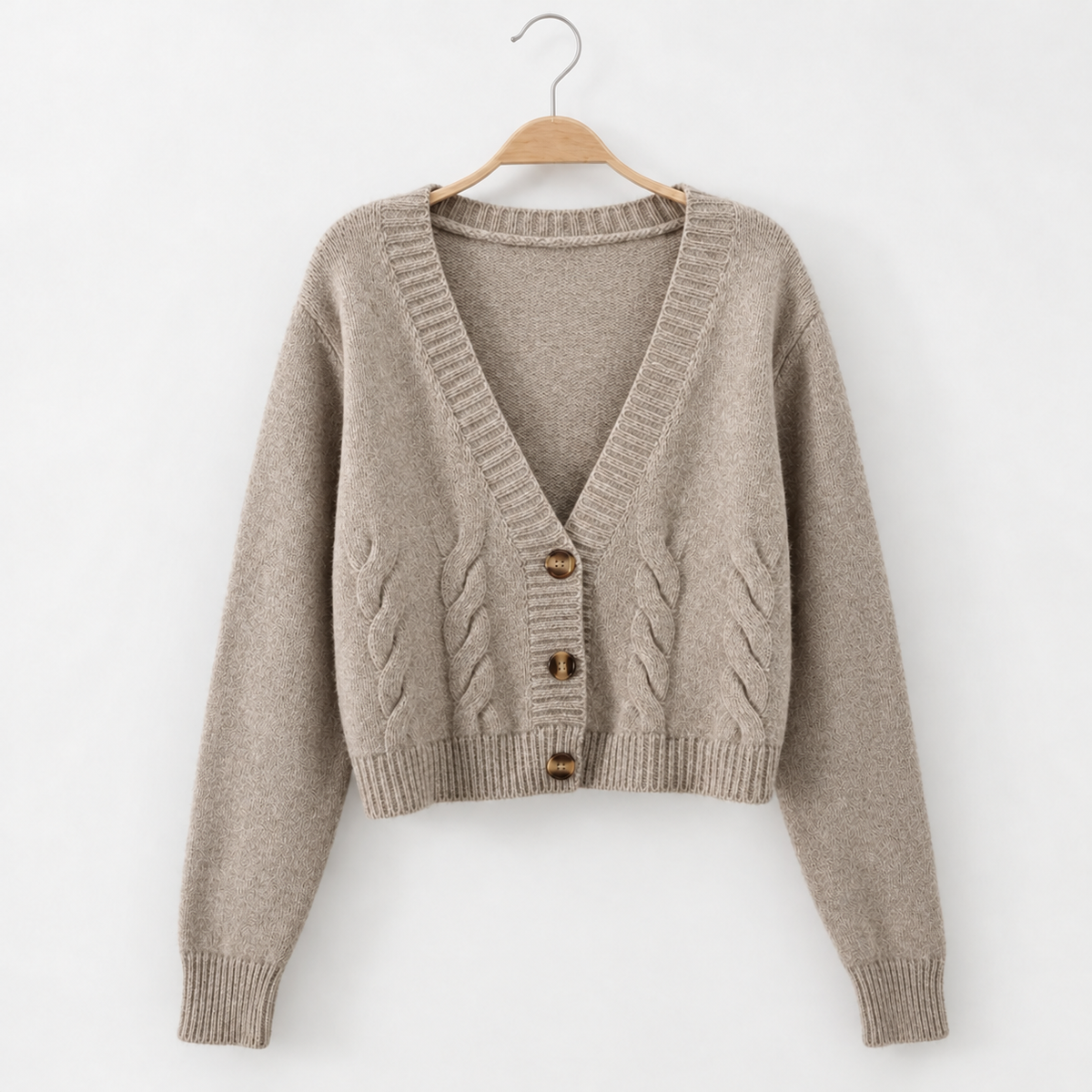 Arabelle Cable Knit Cardigan - Camel