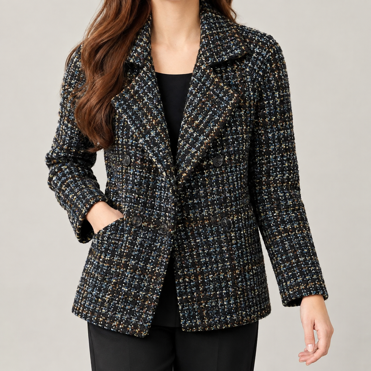 Fenna Textured Jacket - Black