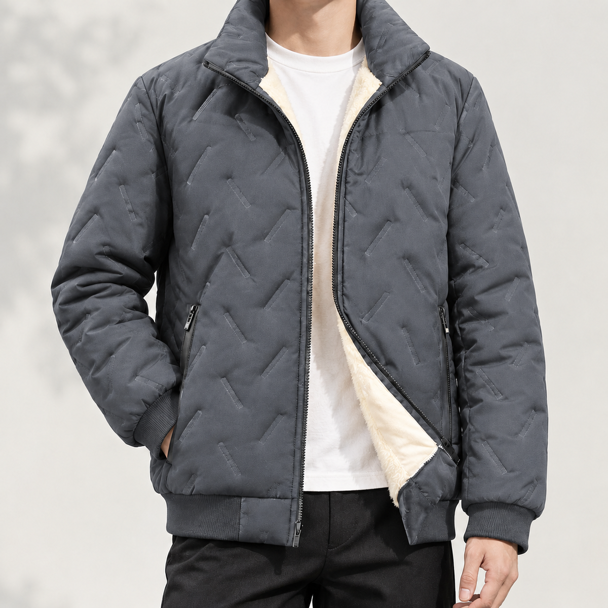 Louis Fleece Lined Jacket - Lamb Gray