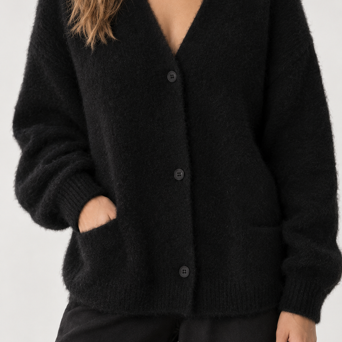 Armida V Neck Cardigan - Black