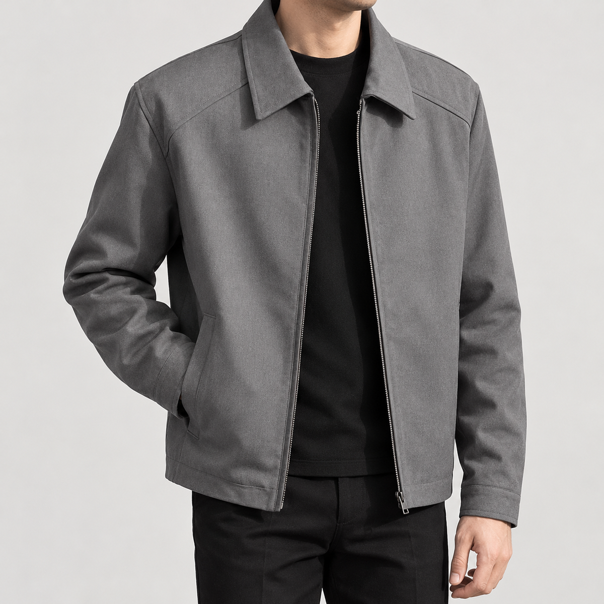Baldur Point Collar Jacket - Grey