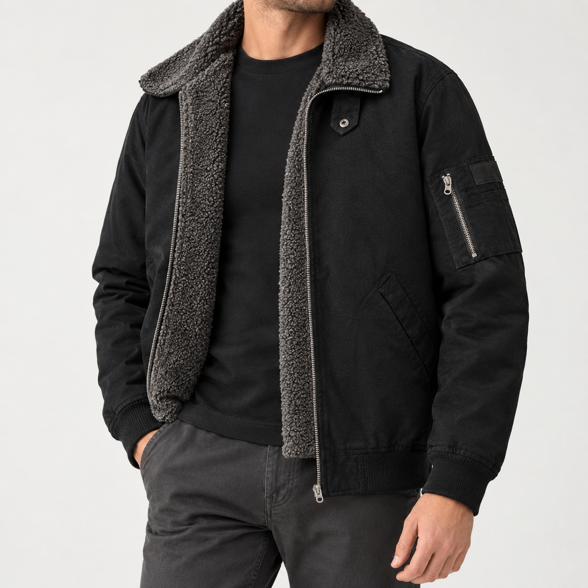Torsten Fleece Lined Jacket - Black