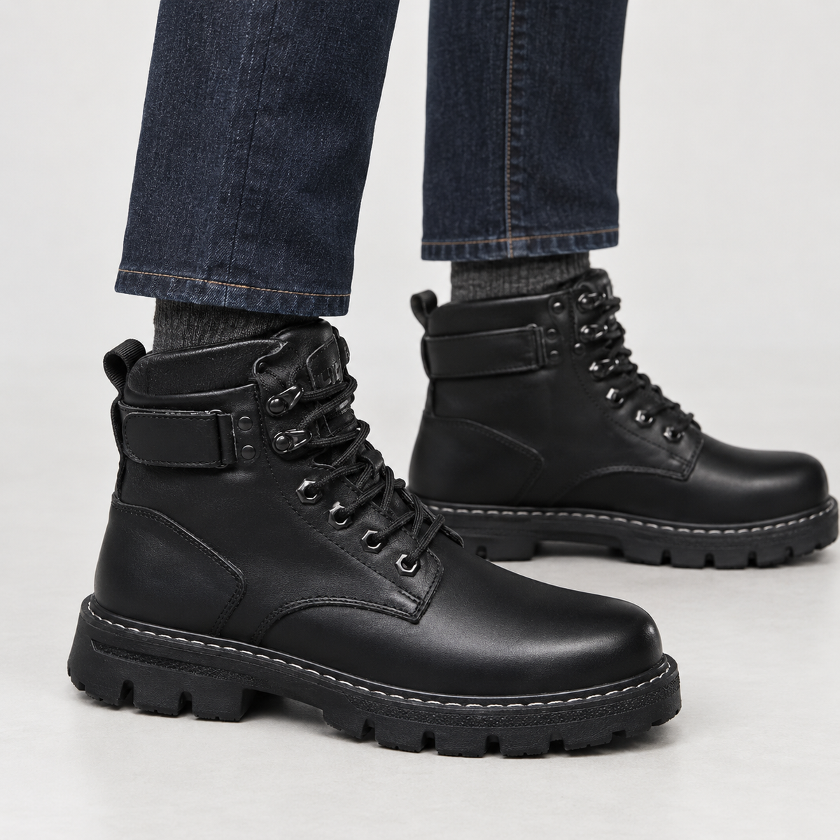 Vittorio Lace-Up Boots - Black