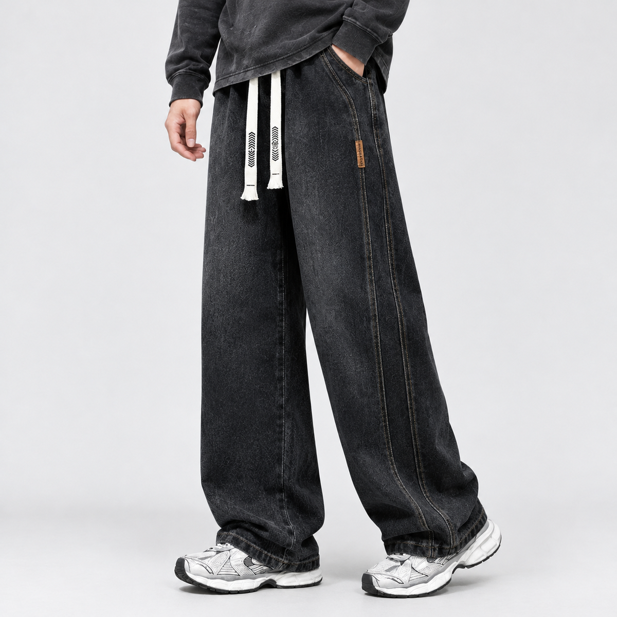 Luigi Wide Leg Jeans - Black