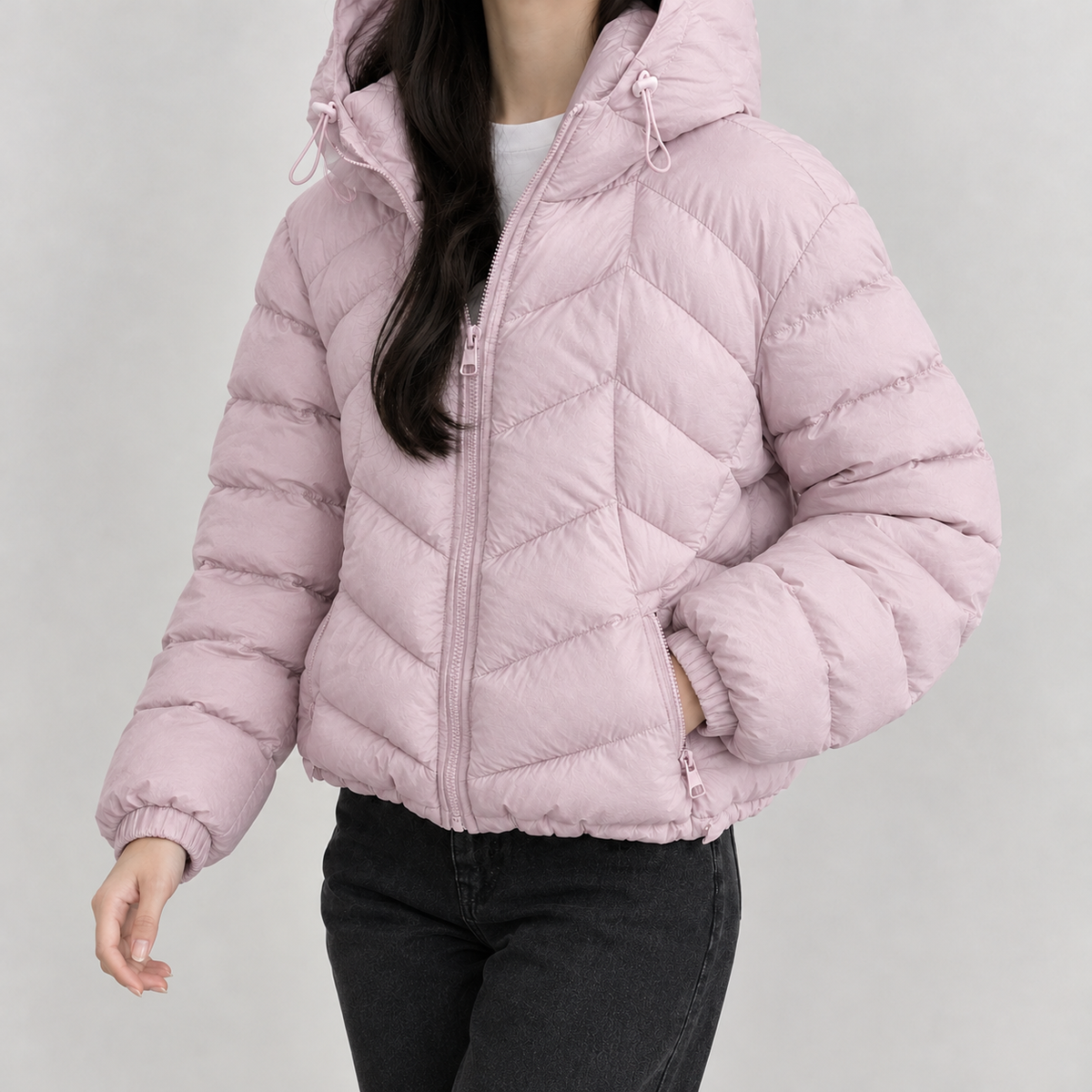 Kristiane Hooded Puffer Jacket - Light Pink