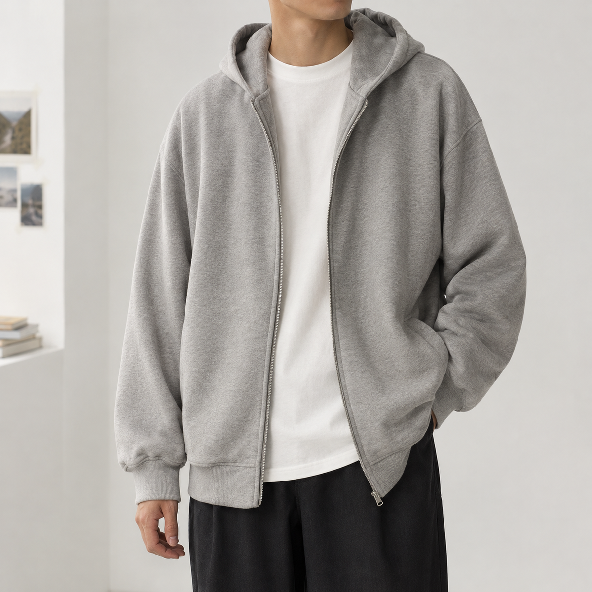 Clement Hooded Zip Jacket - Gray
