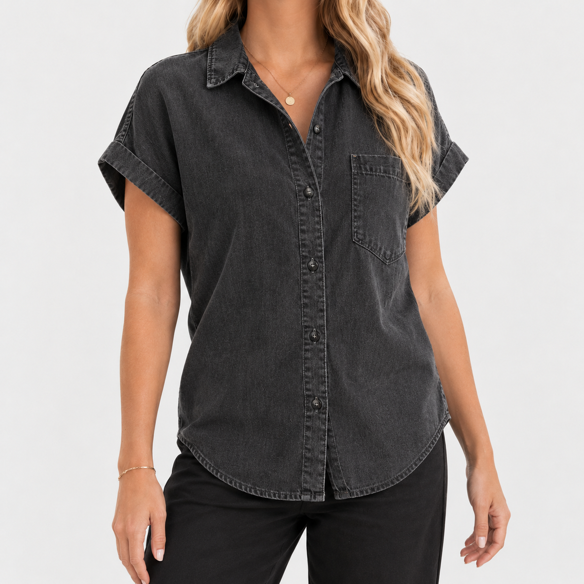 Carlina Denim Shirt - Black