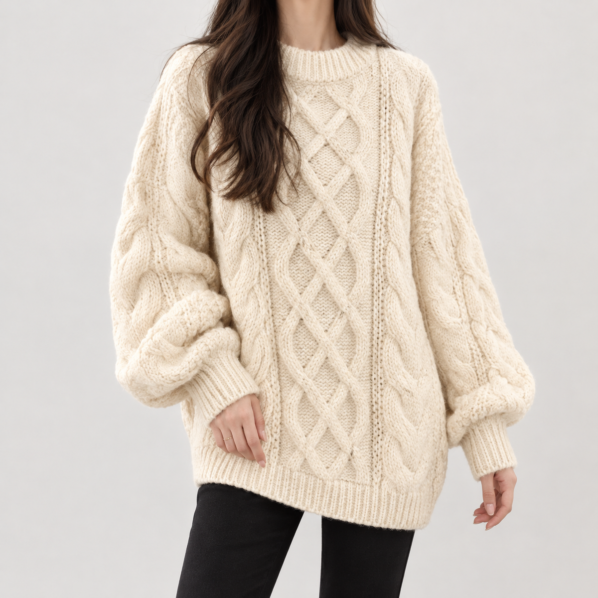 Ida Cable Knit Sweater - Off White