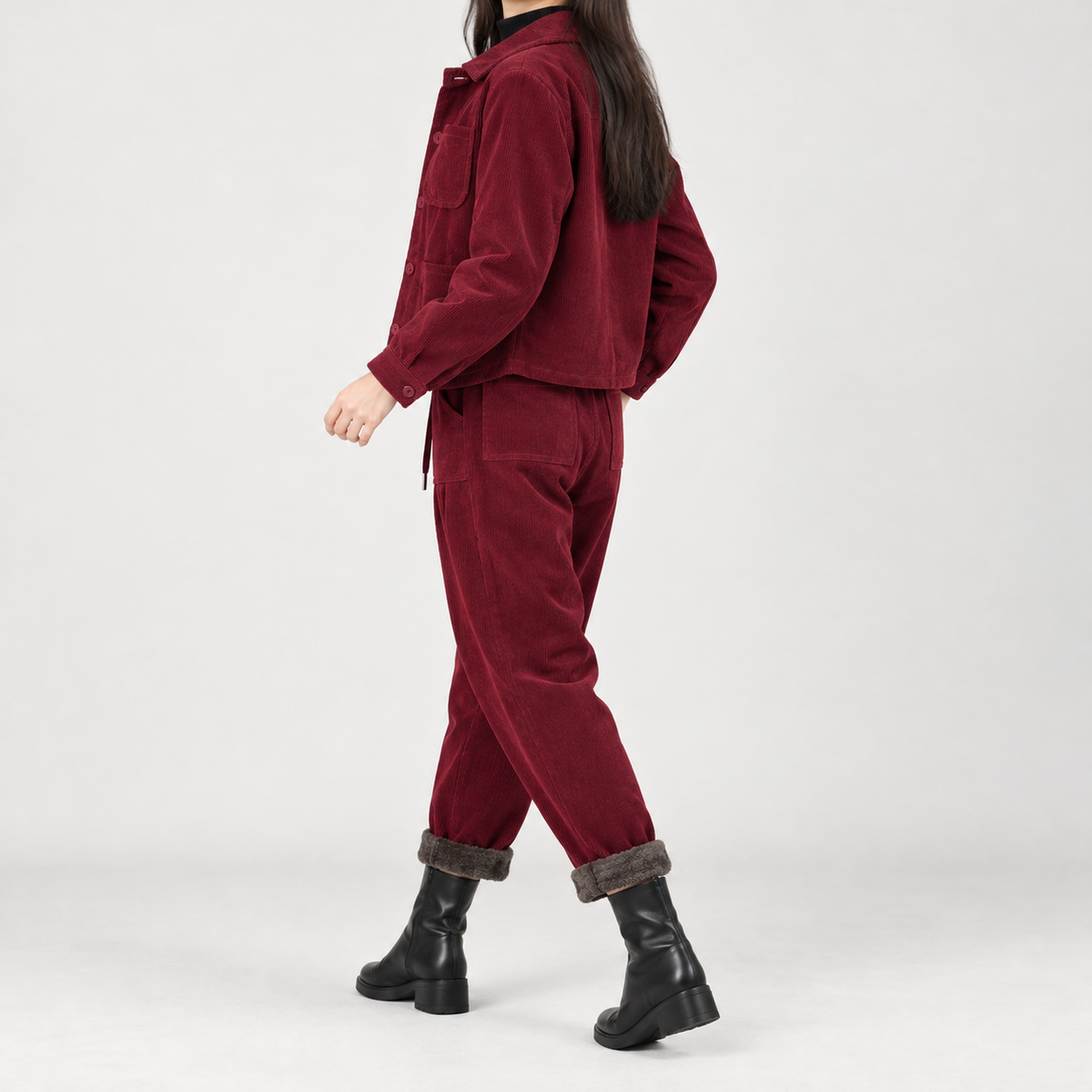 Margherita Corduroy Two Piece Set - Red
