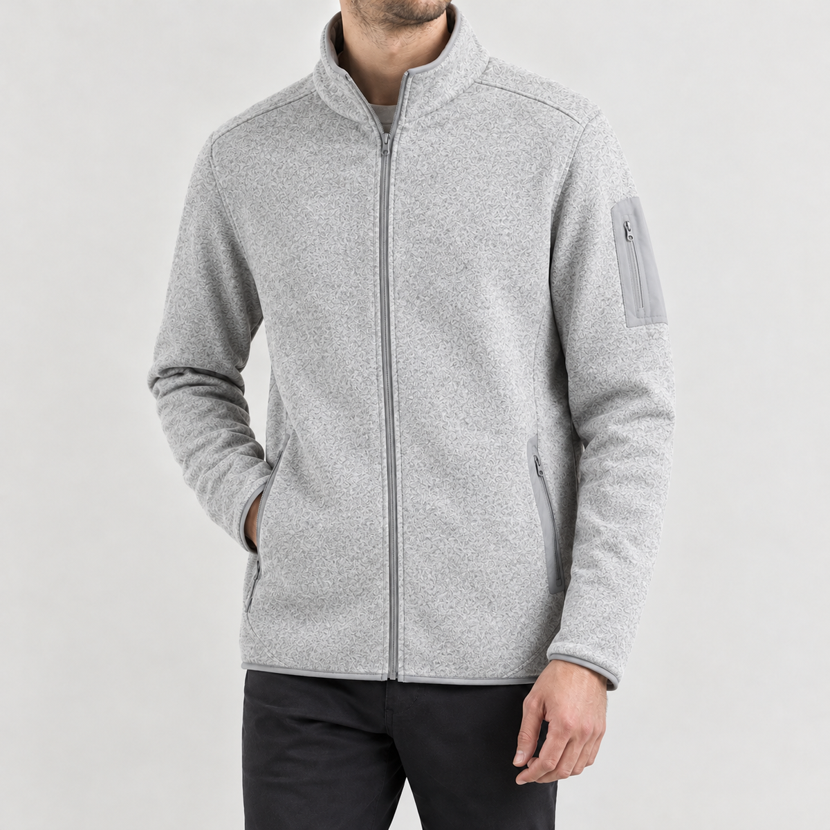 Cedric Stand Collar Jacket - Atomic Ash