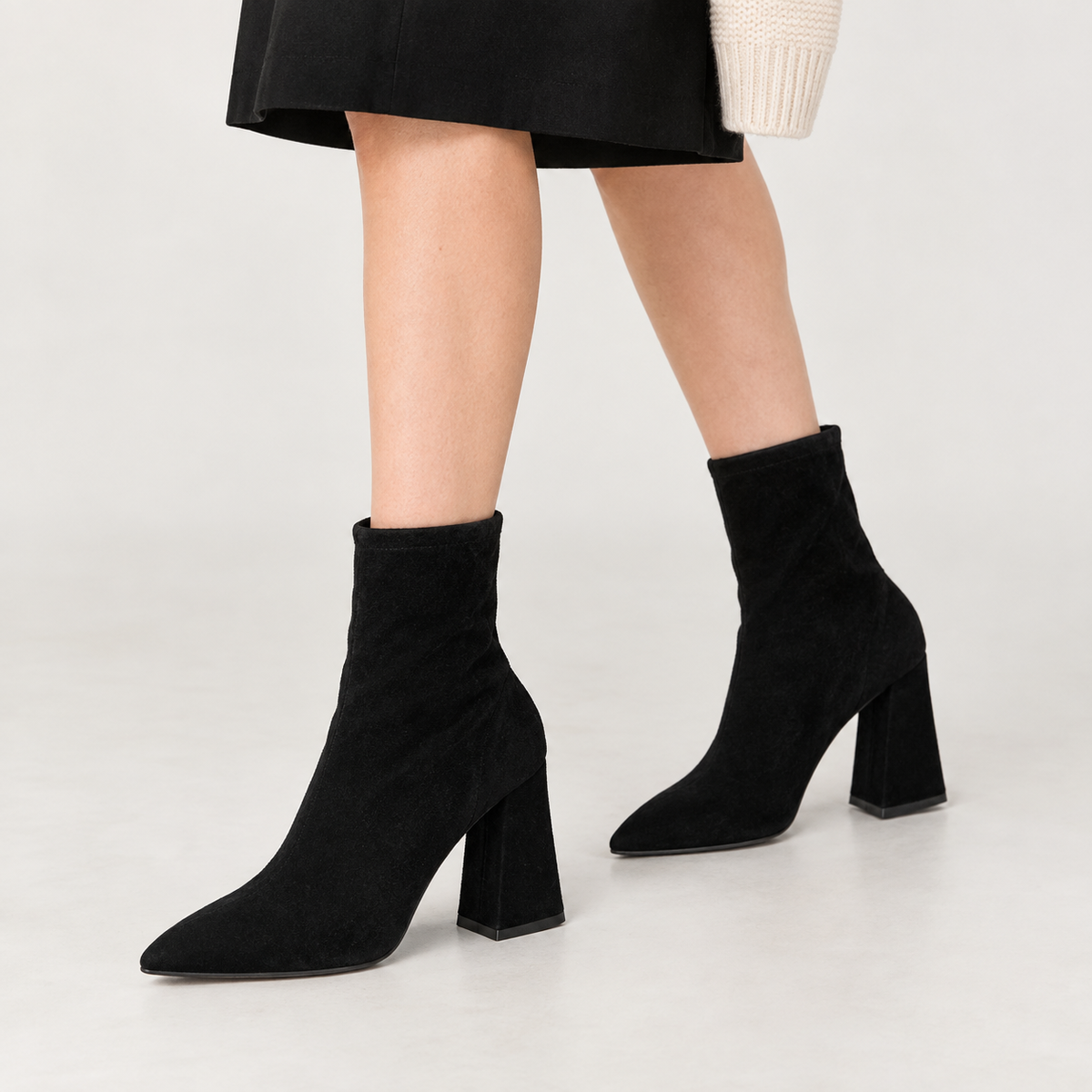 Fiorella Pointed Ankle Boots - Black