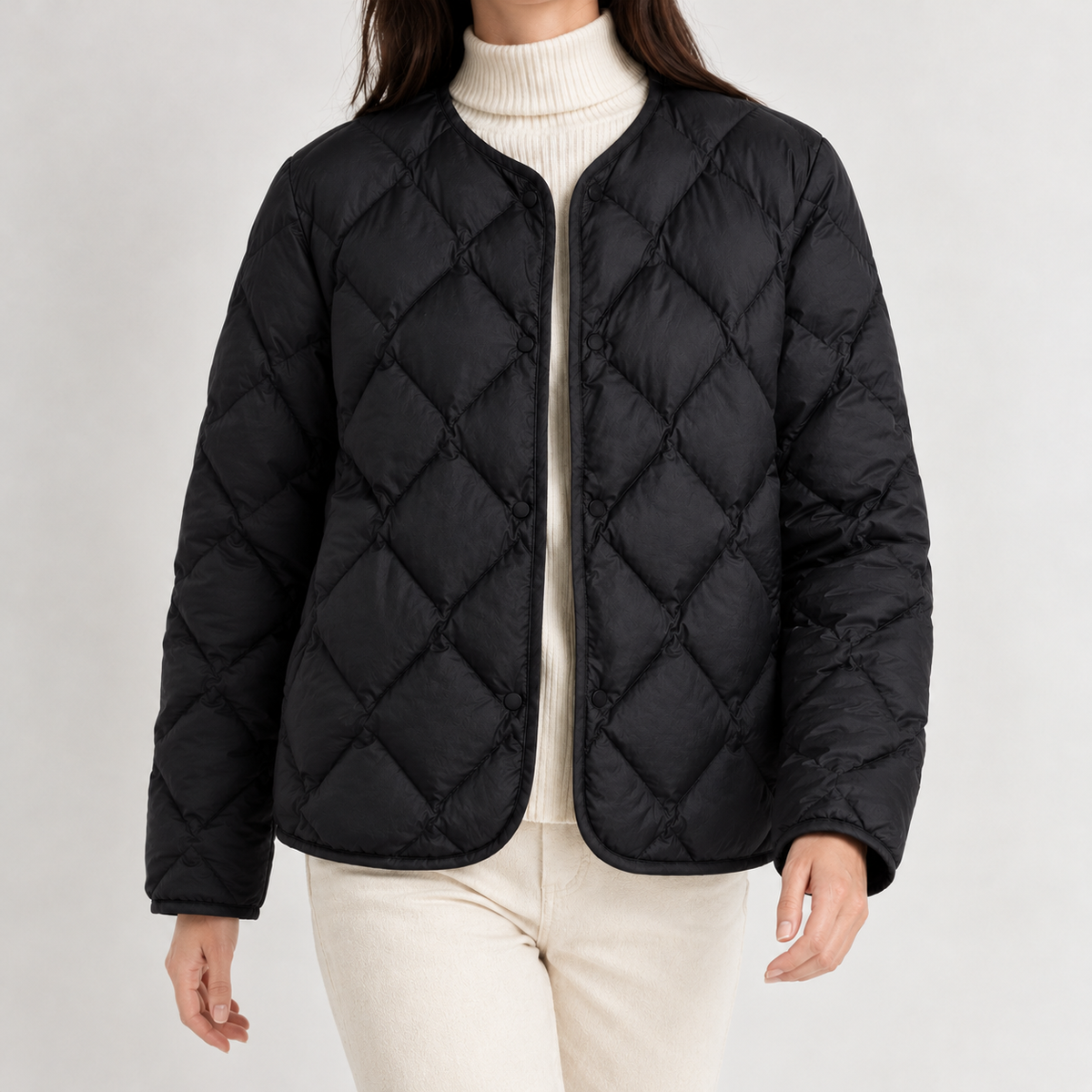 Luisella Quilted Puffer Jacket - Black