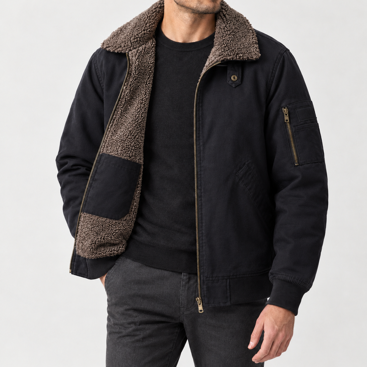 Guy Fleece Lined Jacket - Black