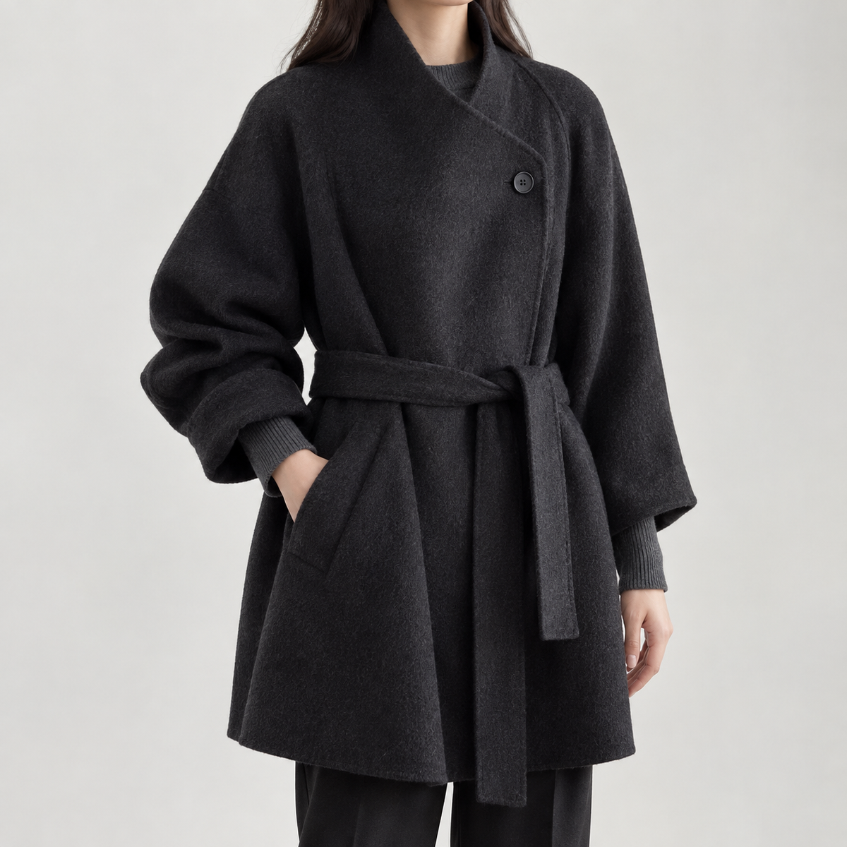 Cassidy Wool Coat - Carbon Black