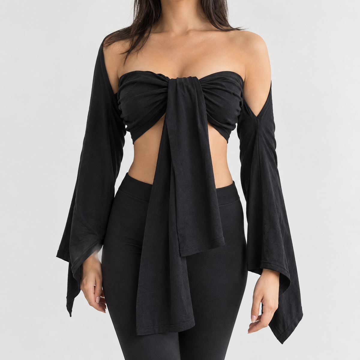 Allegretta Tie Front Top - White Waist Blouse