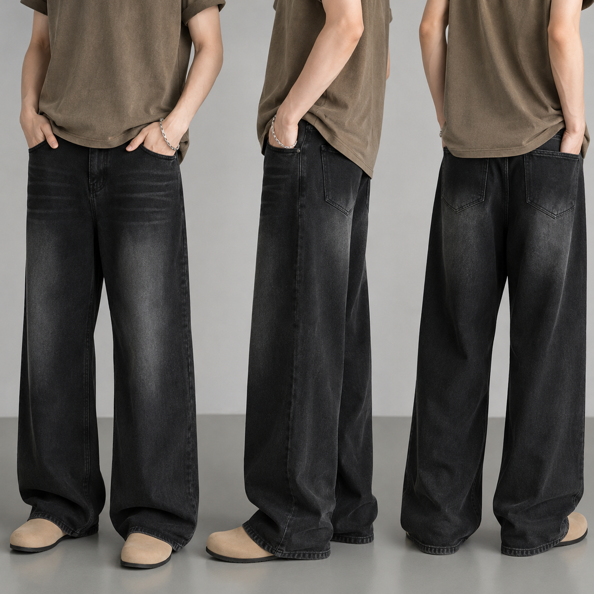 Lars Wide Leg Jeans - Black
