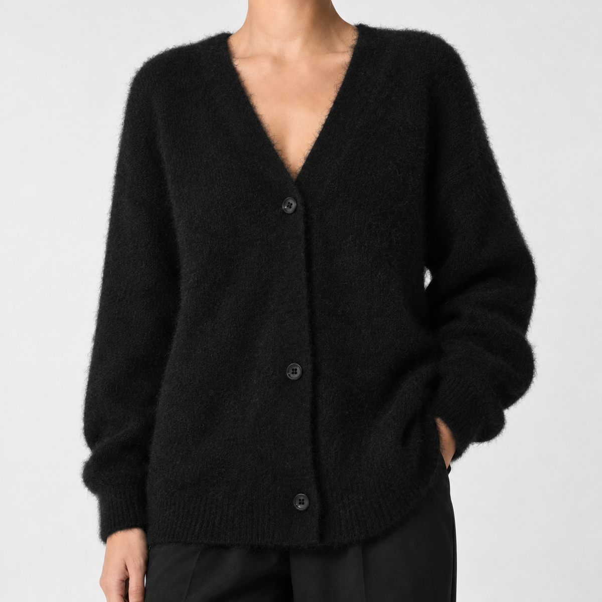 Armida V Neck Cardigan - Black