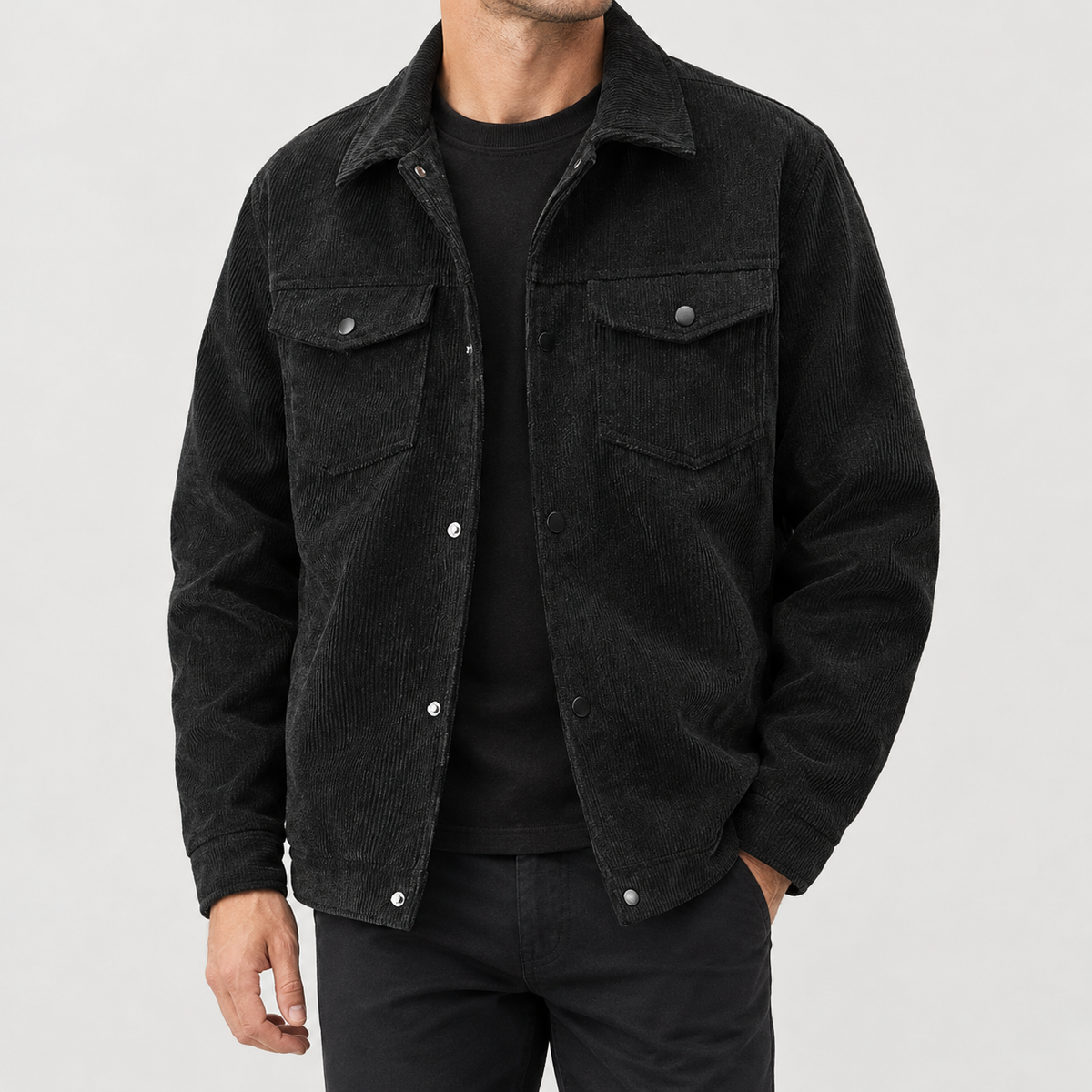 Egill Corduroy Jacket - Black