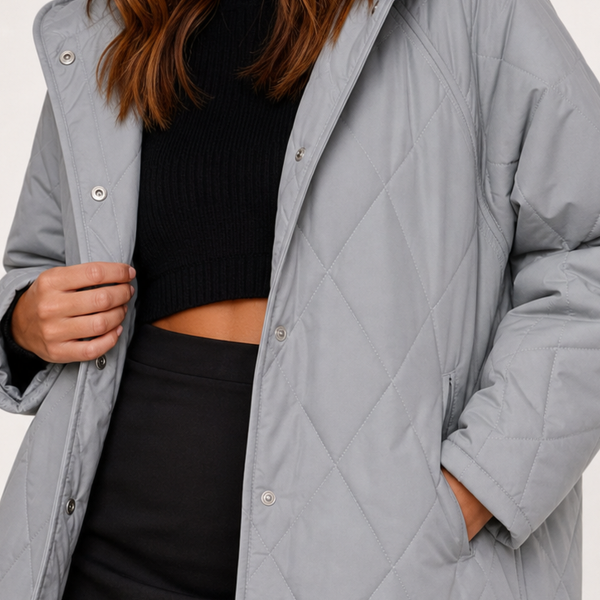 Corinne Diamond Quilted Jacket - Lead Product Detail