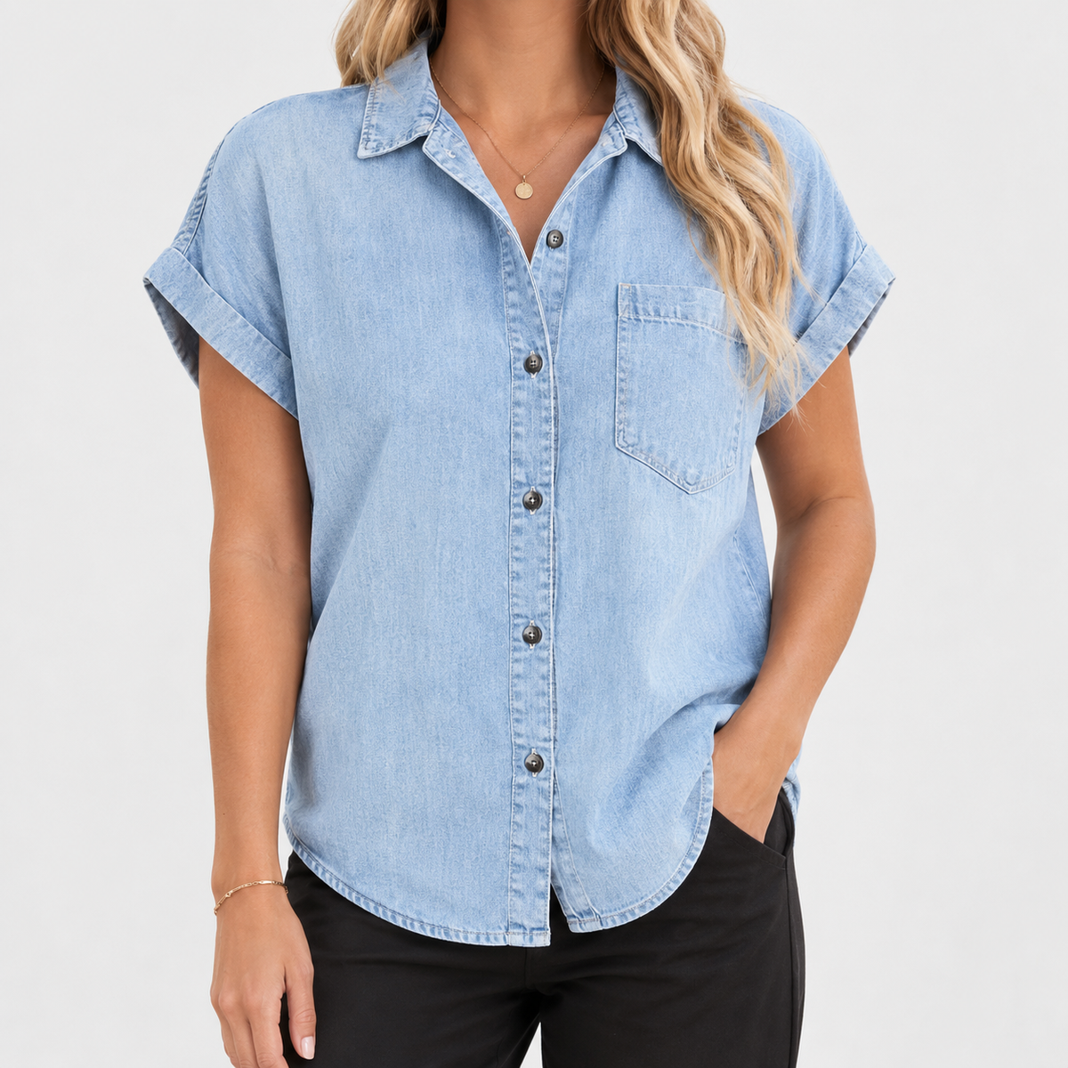 Carlina Denim Shirt - Light Blue